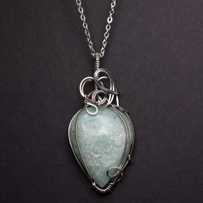 Amazonite Wire Wrap Necklace