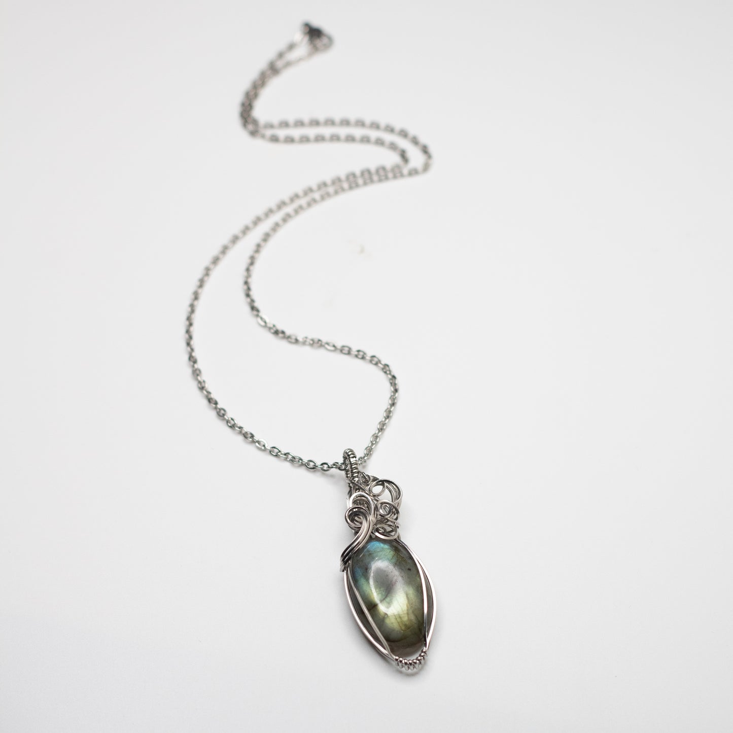 Labradorite Wire Wrap Necklace