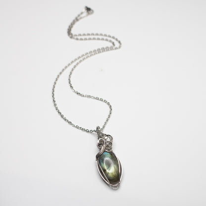 Labradorite Wire Wrap Necklace