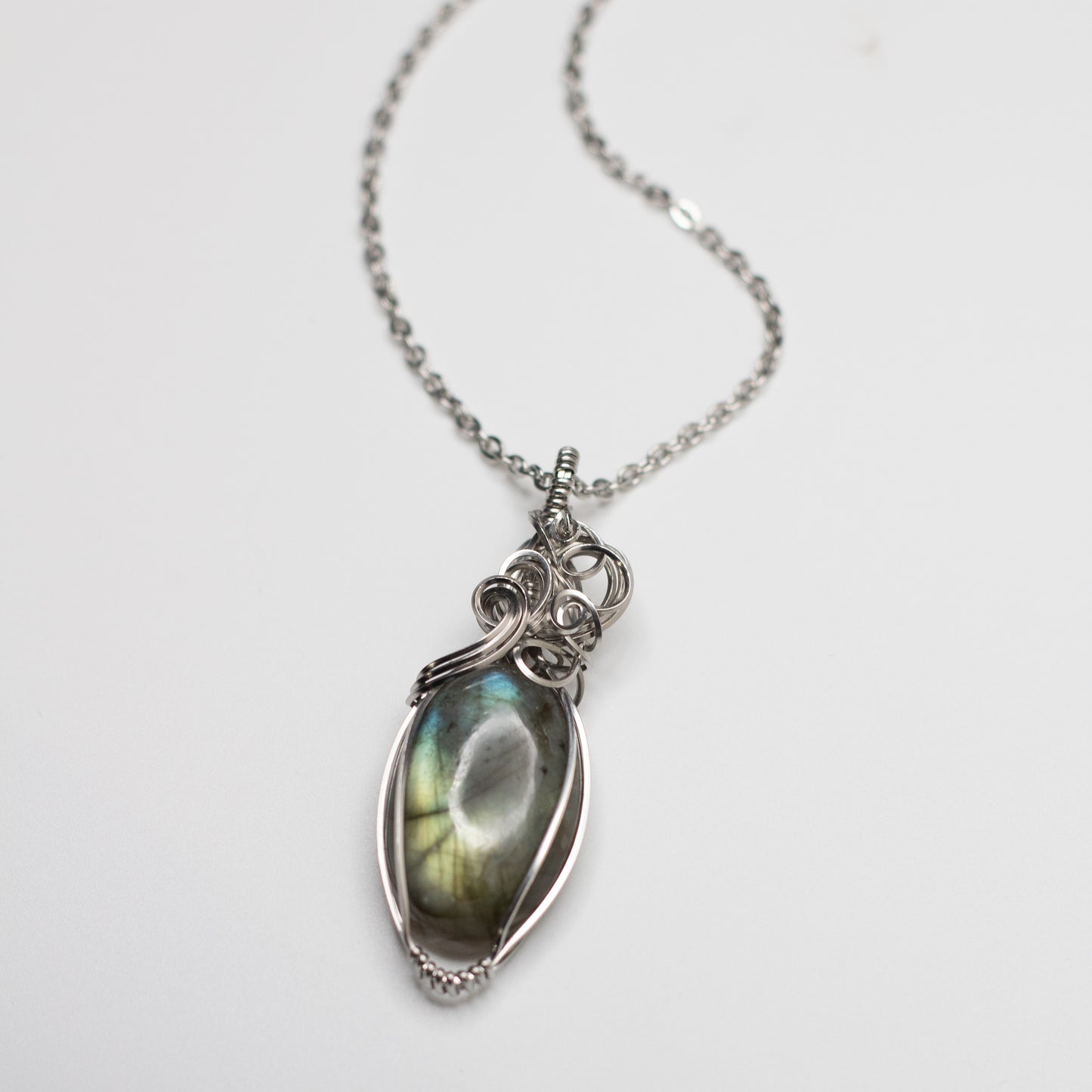 Labradorite Wire Wrap Necklace