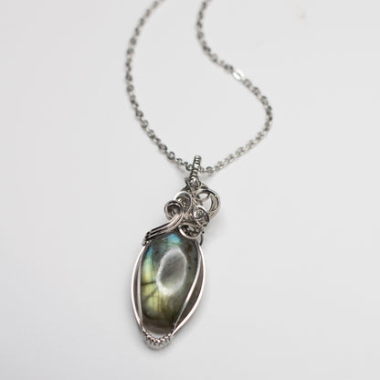 Labradorite Wire Wrap Necklace
