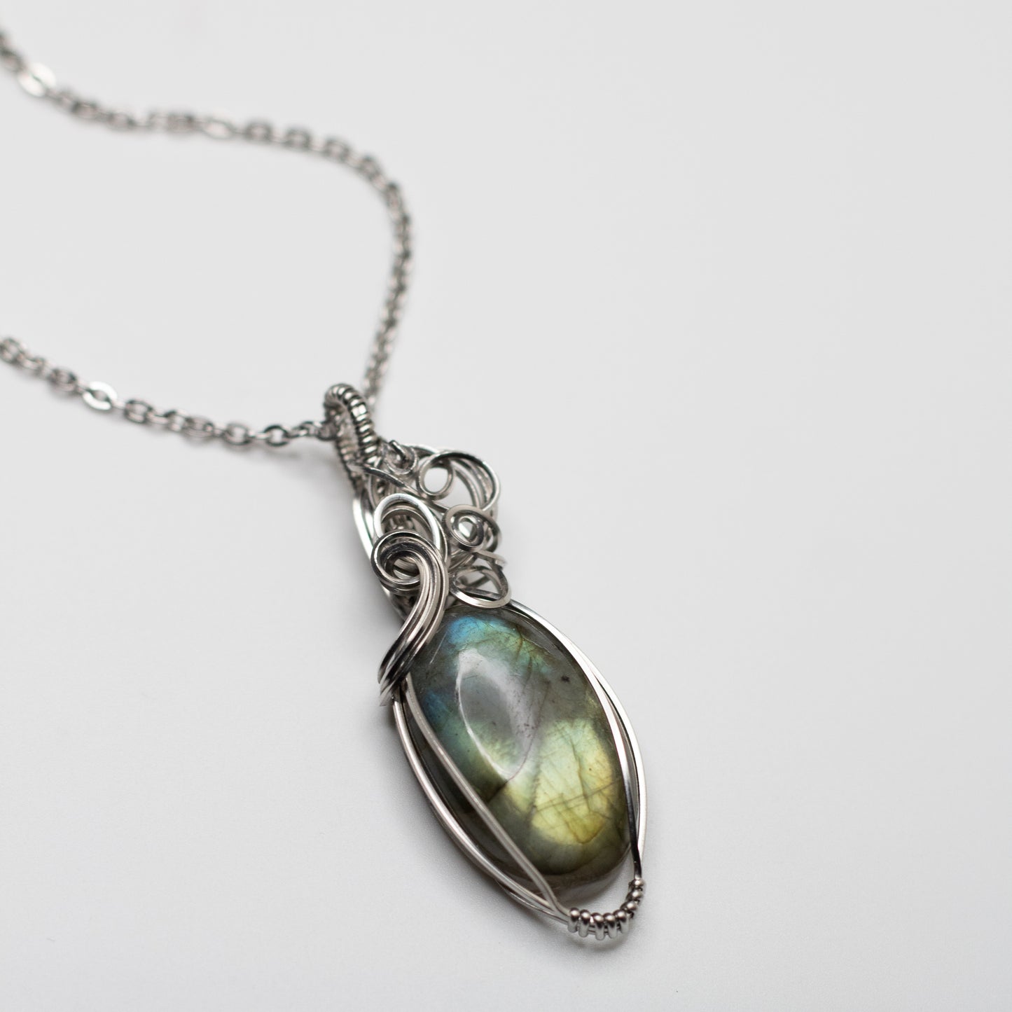 Labradorite Wire Wrap Necklace