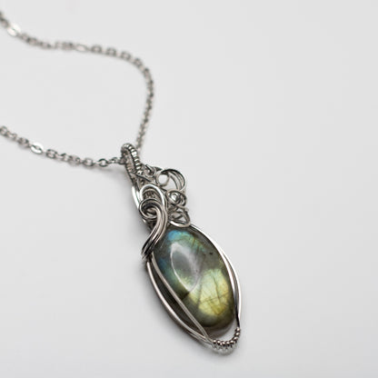Labradorite Wire Wrap Necklace