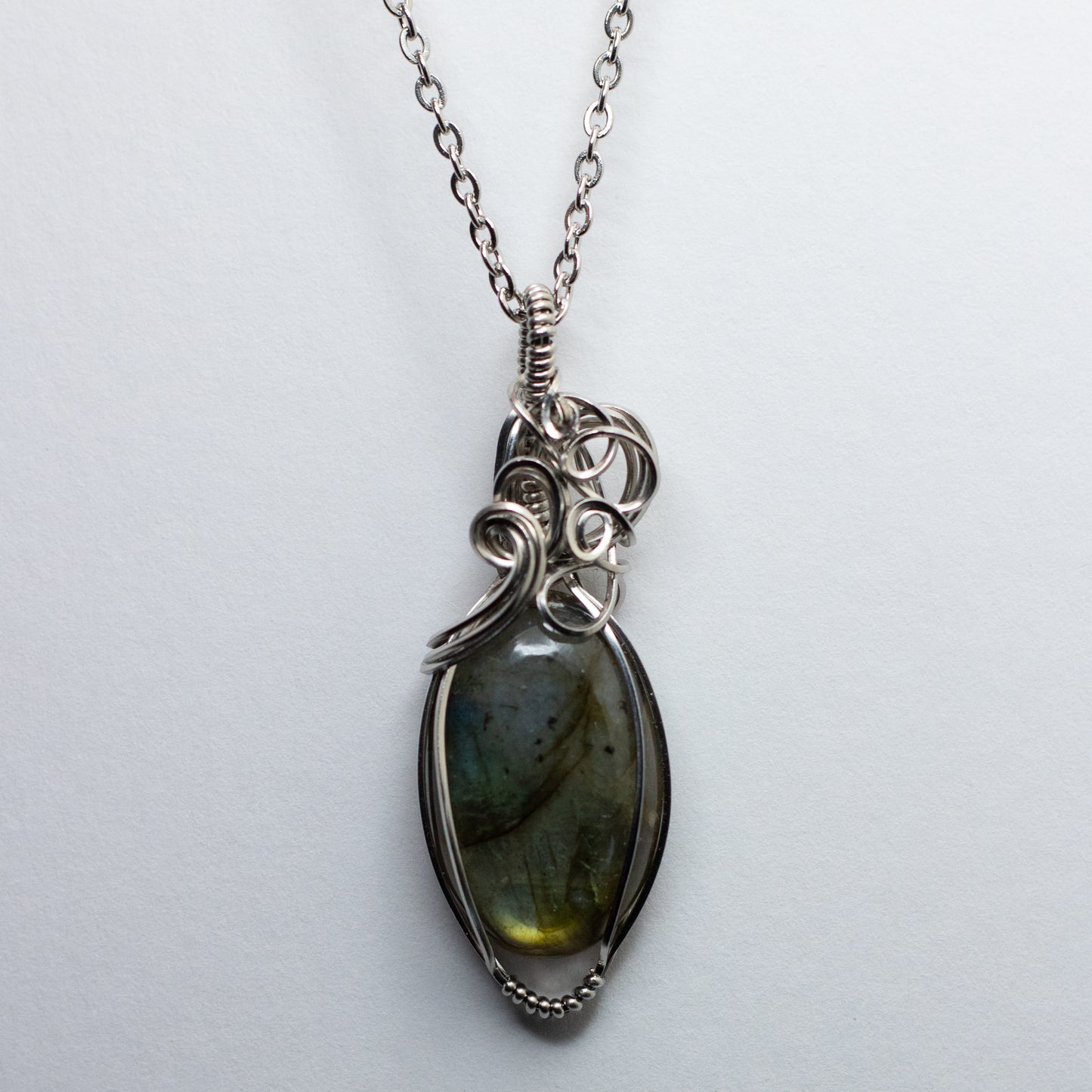 Labradorite Wire Wrap Necklace