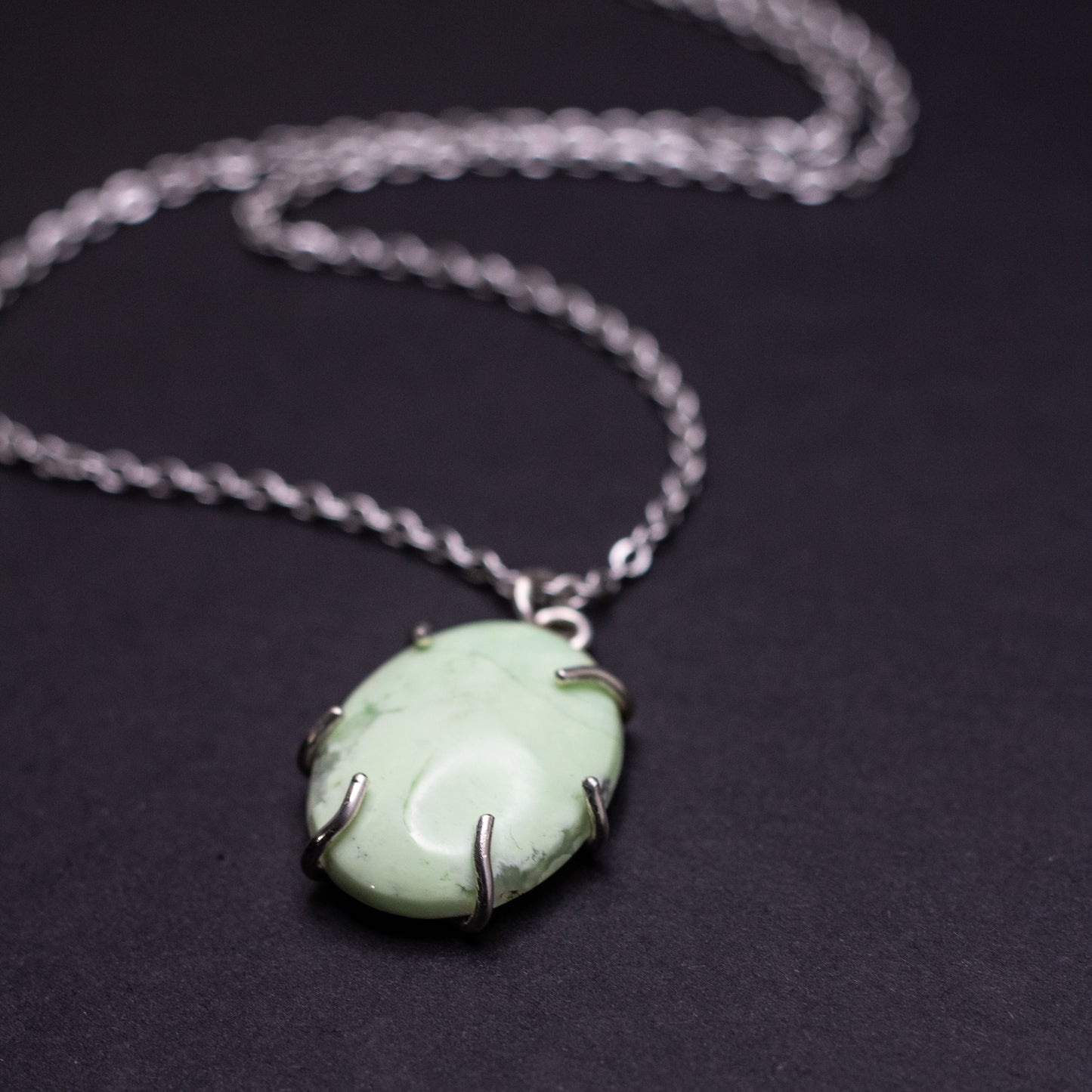 Lemon Chrysocolla Wire-Set Necklace | Handcrafted Sterling Silver Pendant