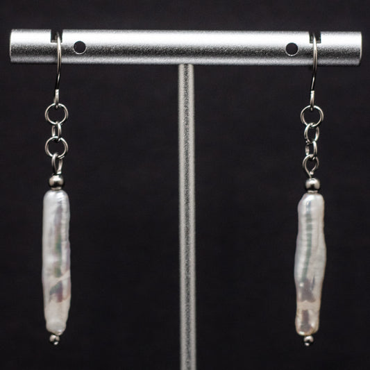 Freshwater Pearl Stick Earrings