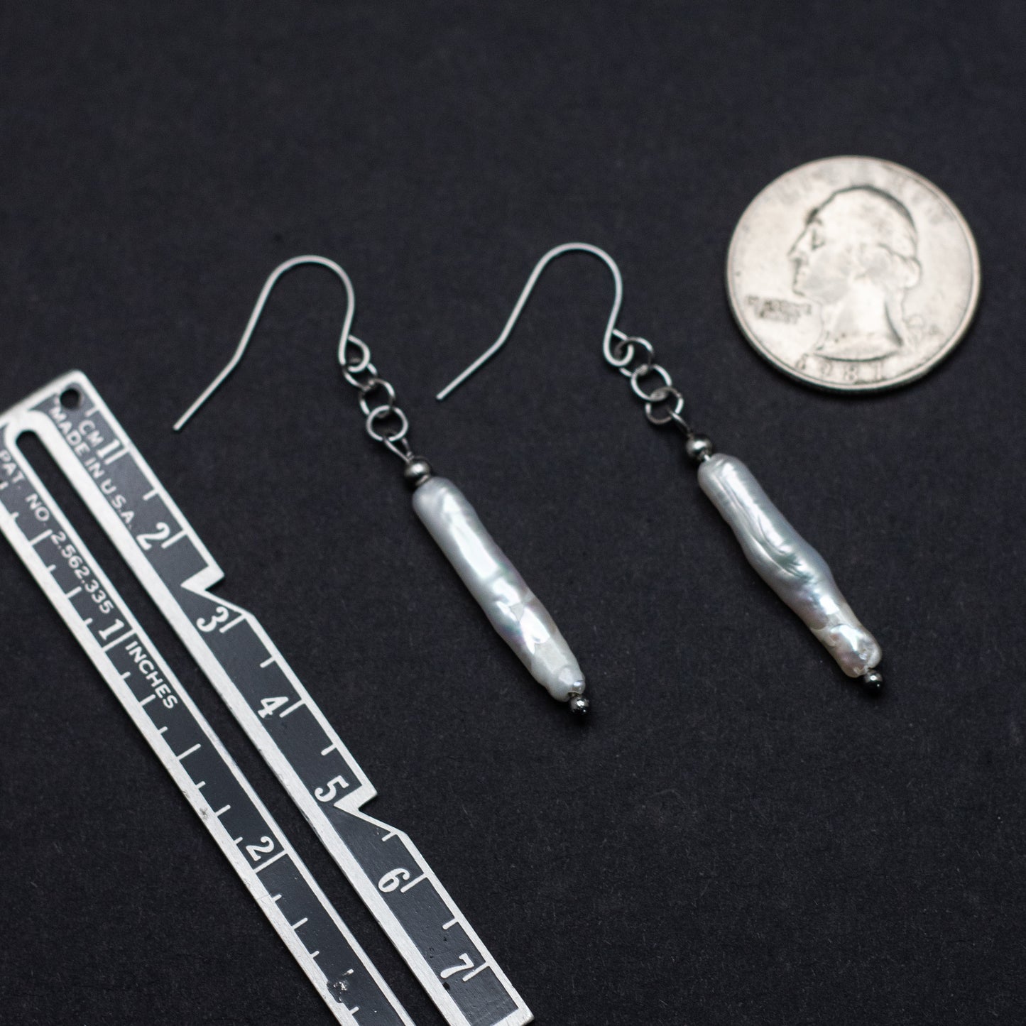Freshwater Pearl Stick Earrings