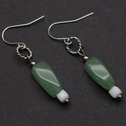 Green Aventurine Spiral Earrings