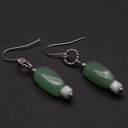 Green Aventurine Spiral Earrings