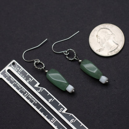 Green Aventurine Spiral Earrings