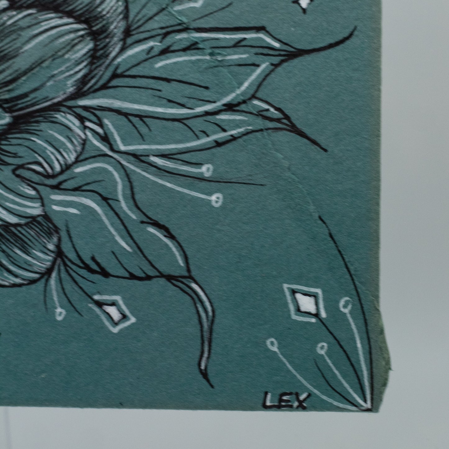 A Small Offering | Original Ink Illustration on Handmade Paper Envelope (Framed 10x8”)