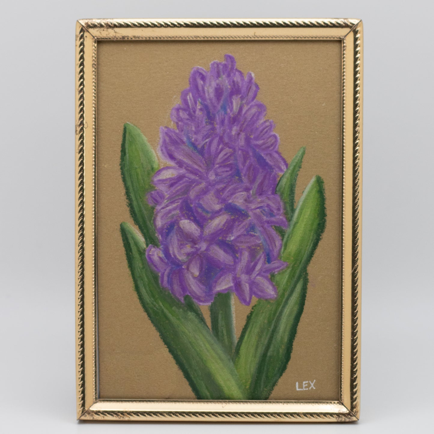 Grape Hyacinth | Original Chalk Pastel Artwork (Framed 4×6”)