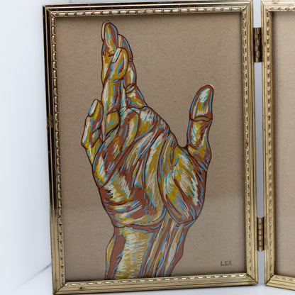 The Space Between | Original Posca Illustration Diptych (Framed 14 × 7”)