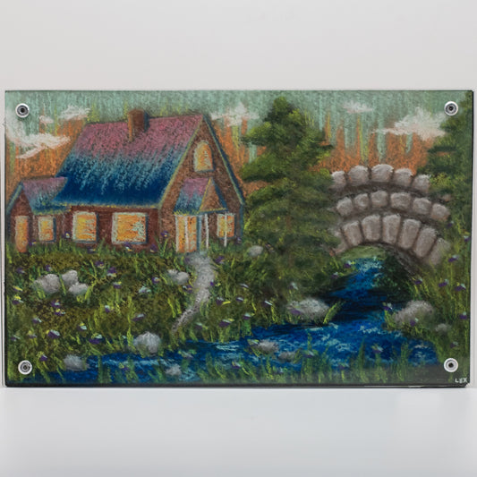 I Am Home | Original Hard Pastel Illustration (Framed 8 × 5”)