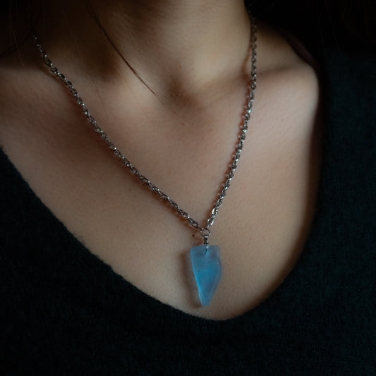 Lake Erie Cornflower Beach Glass Necklace