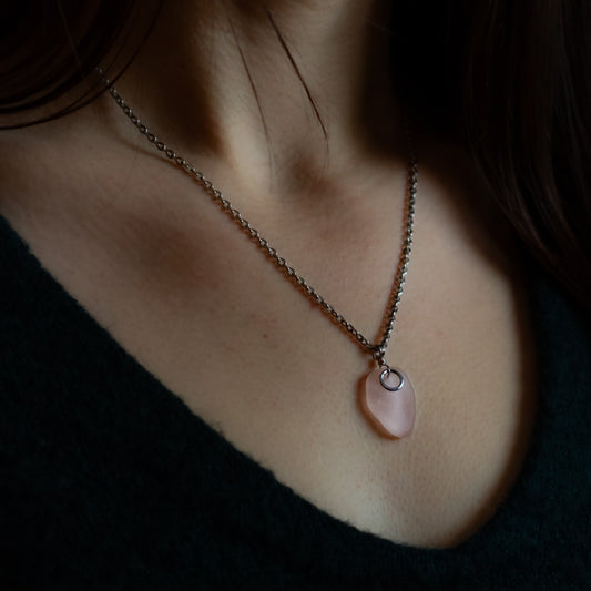 Nova Scotian Pink Beach Glass Necklace