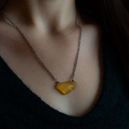 Nova Scotian Yellow Beach Glass Necklace