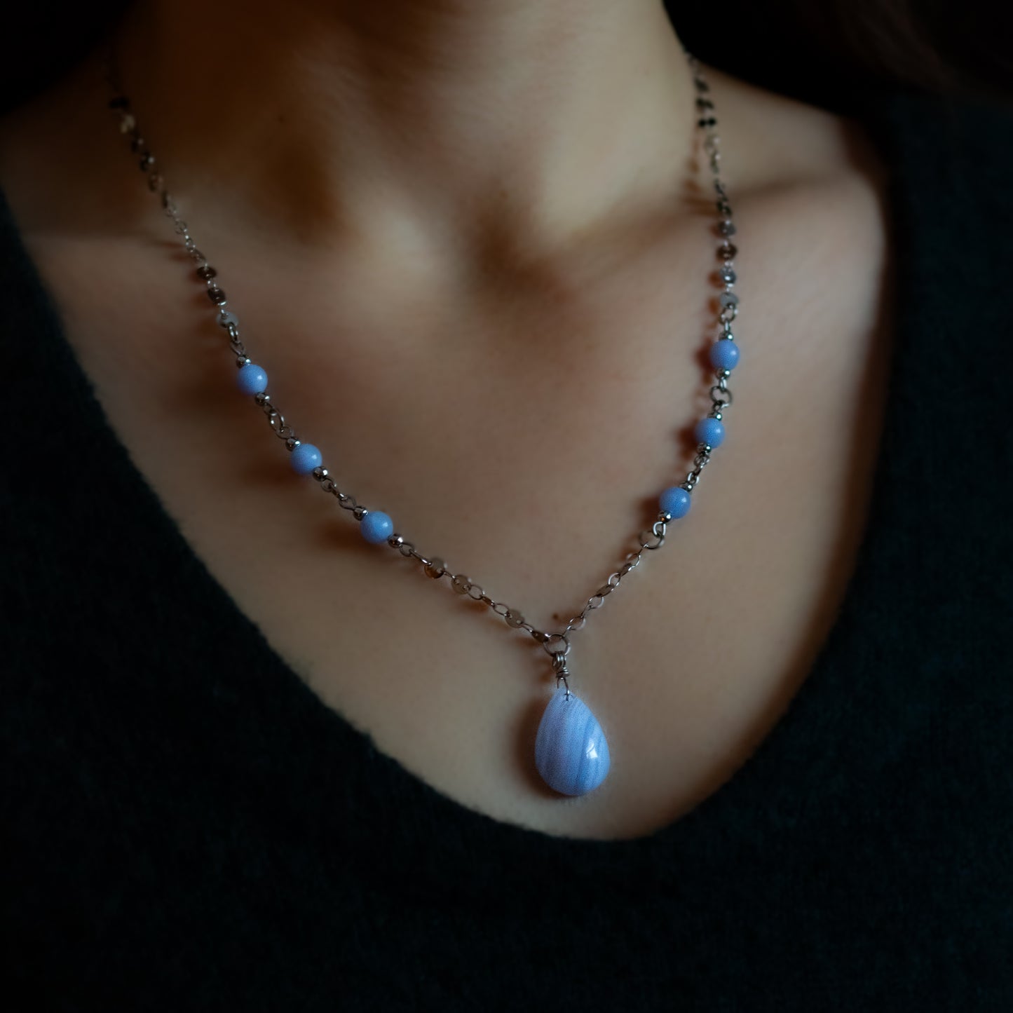 Blue Lace Agate Necklace