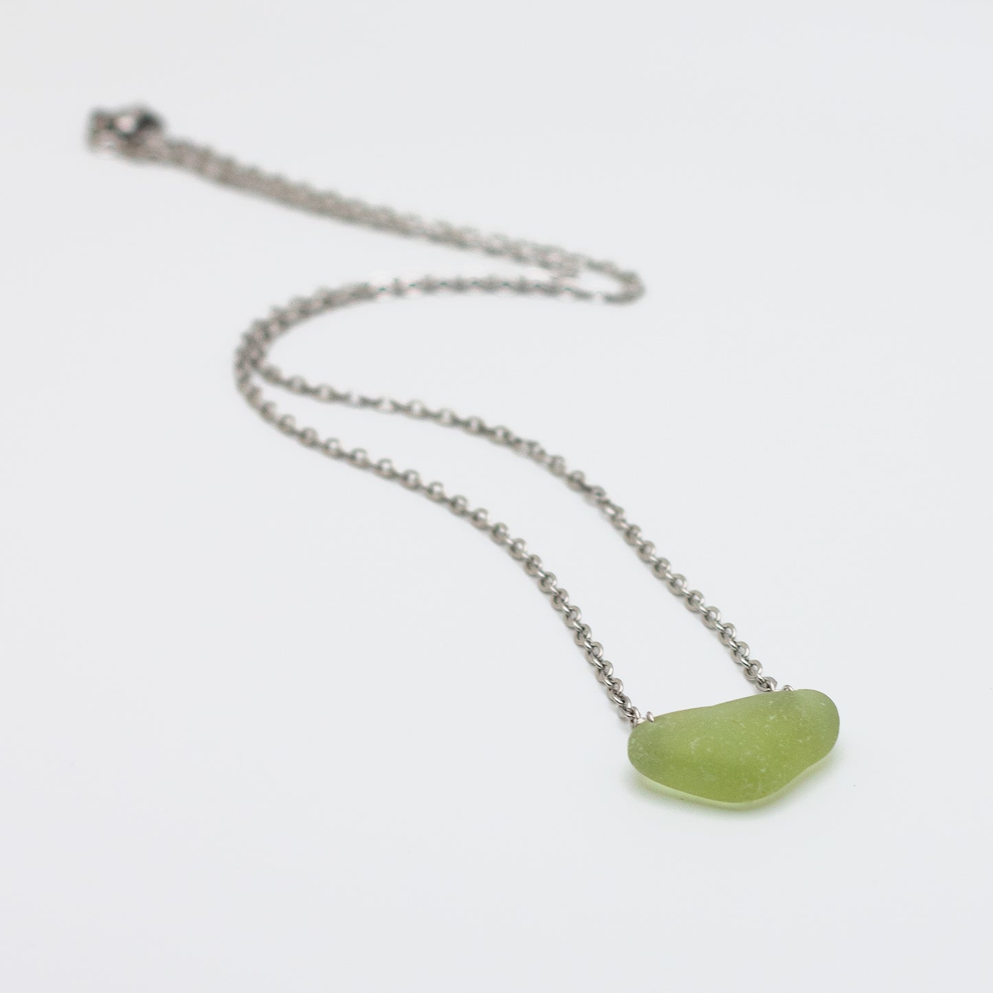 Nova Scotian Pastel Green Beach Glass Necklace