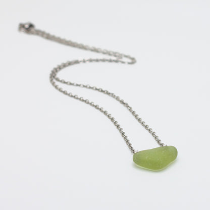 Nova Scotian Pastel Green Beach Glass Necklace