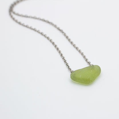 Nova Scotian Pastel Green Beach Glass Necklace