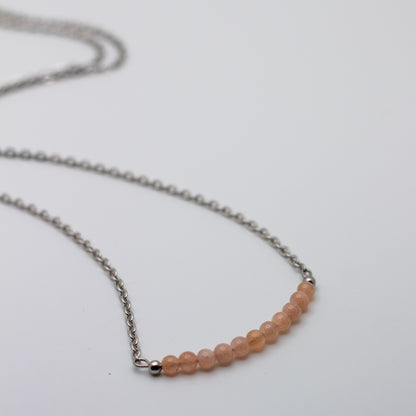 Peach Moonstone Bar Necklace