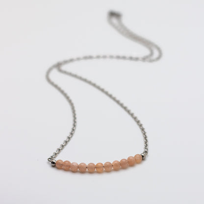 Peach Moonstone Bar Necklace