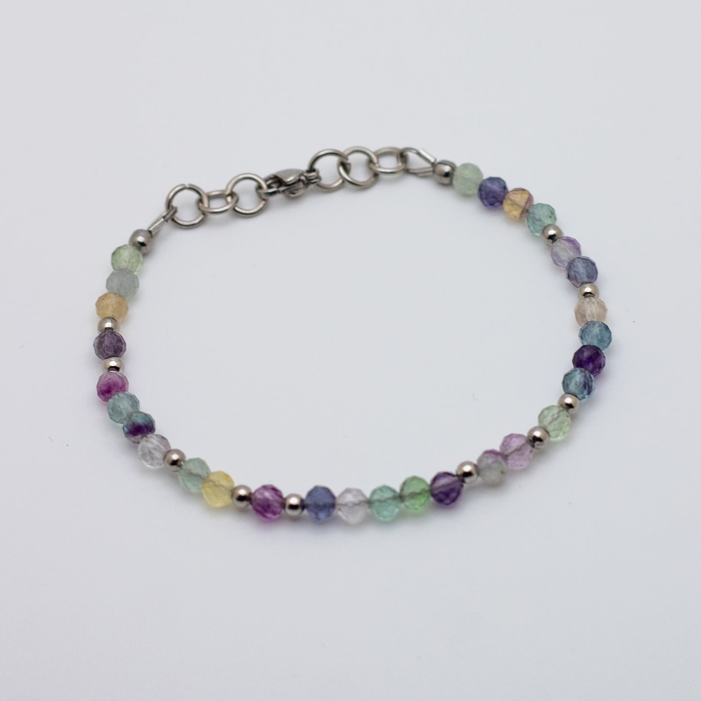 Microfaceted Rainbow Fluorite Bracelet