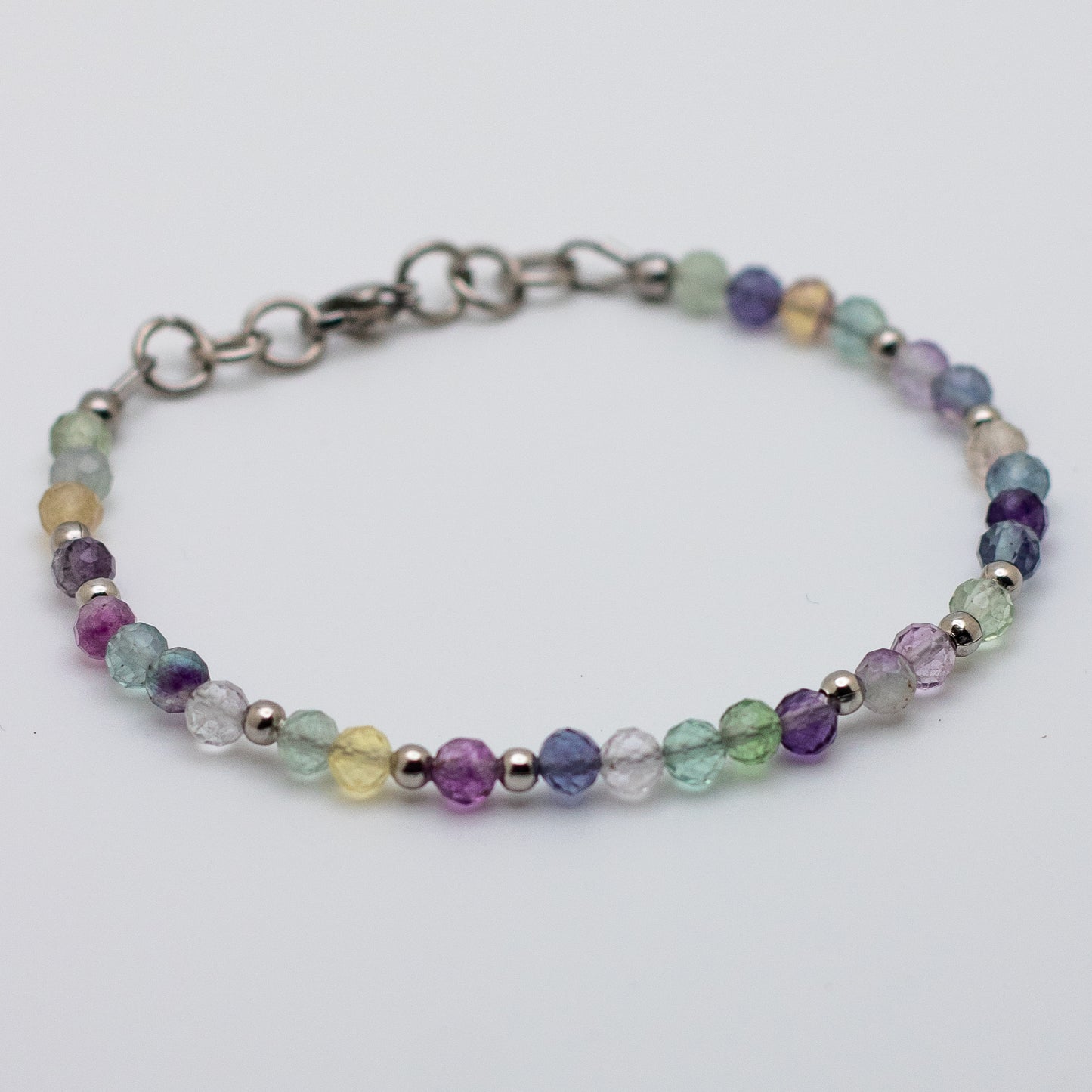 Microfaceted Rainbow Fluorite Bracelet