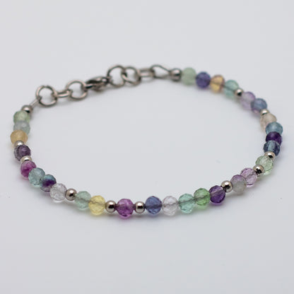 Microfaceted Rainbow Fluorite Bracelet