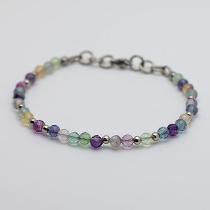 Microfaceted Rainbow Fluorite Bracelet