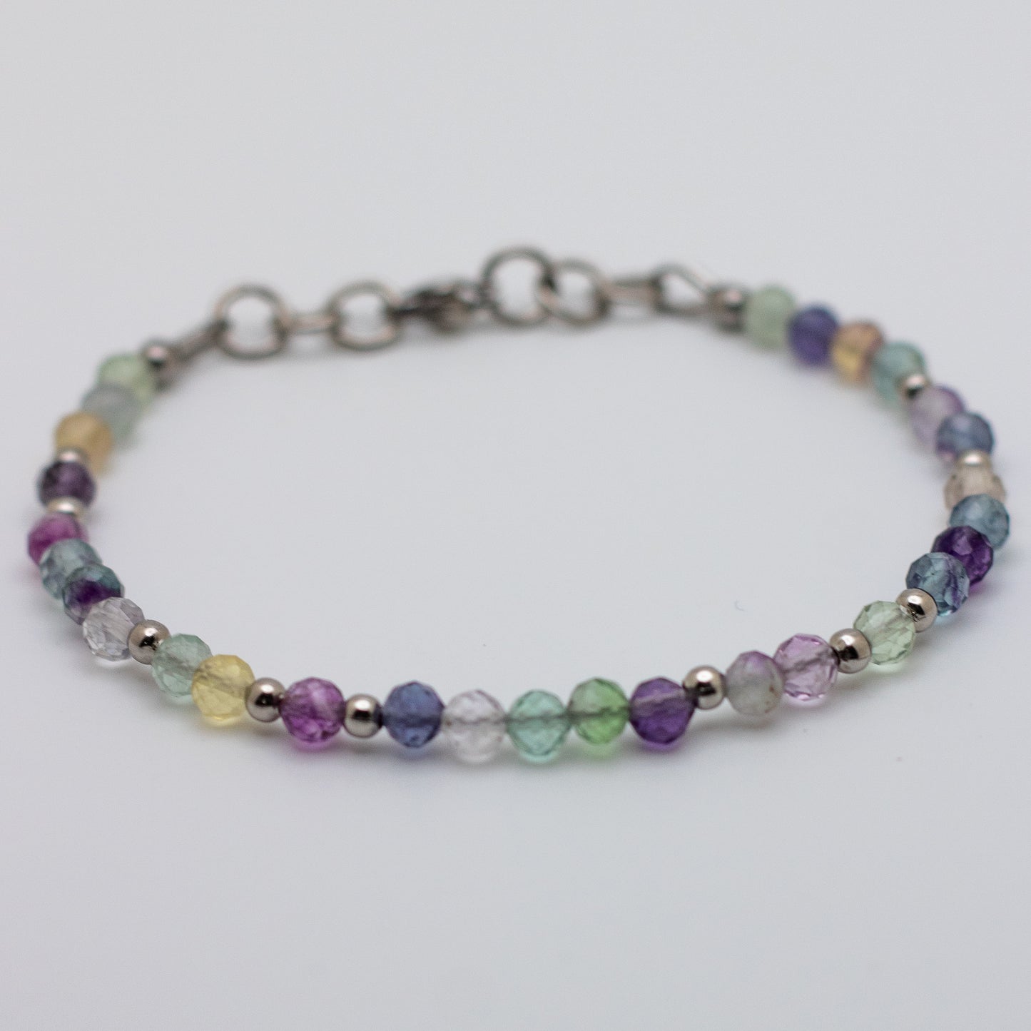 Microfaceted Rainbow Fluorite Bracelet