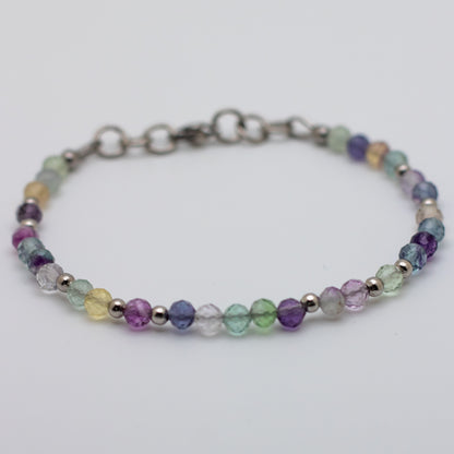 Microfaceted Rainbow Fluorite Bracelet