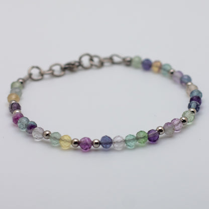 Microfaceted Rainbow Fluorite Bracelet