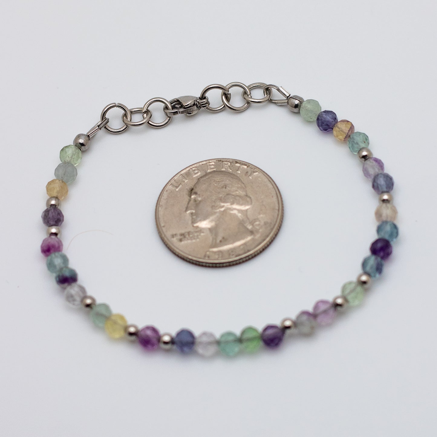 Microfaceted Rainbow Fluorite Bracelet