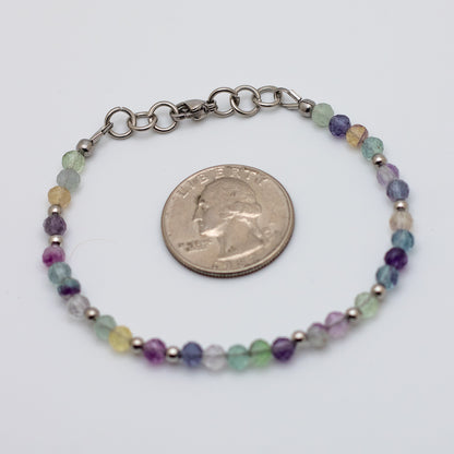 Microfaceted Rainbow Fluorite Bracelet