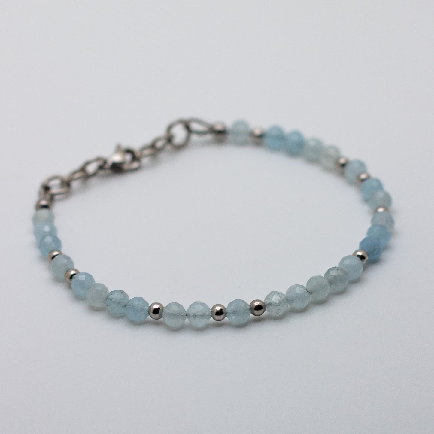 Microfaceted Aquamarine Bracelet