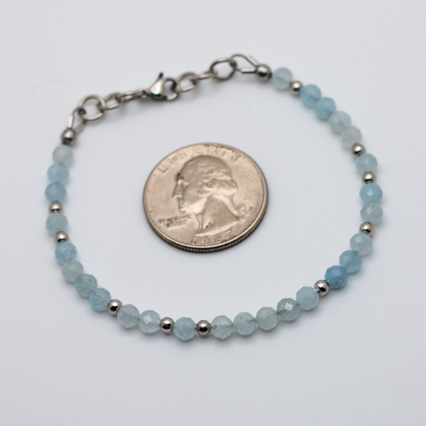 Microfaceted Aquamarine Bracelet