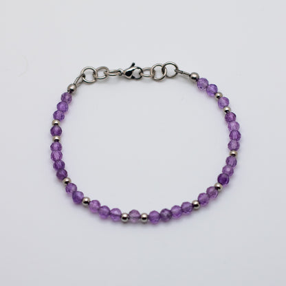 Microfaceted Amethyst Bracelet