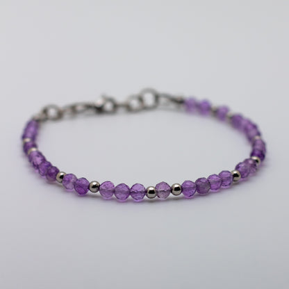 Microfaceted Amethyst Bracelet