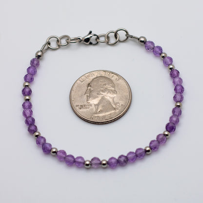 Microfaceted Amethyst Bracelet