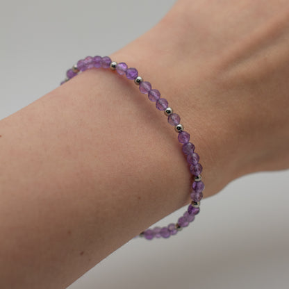 Microfaceted Amethyst Bracelet