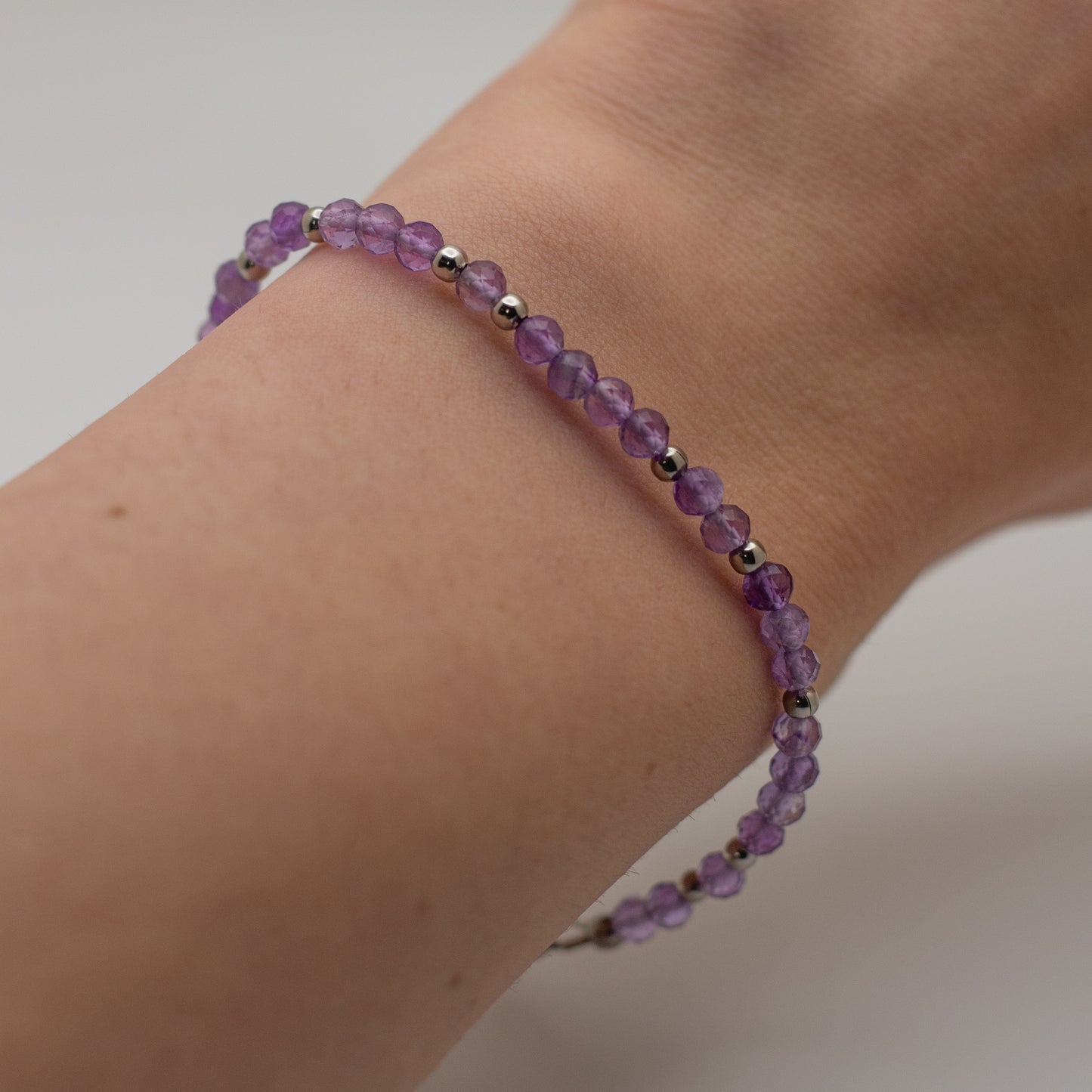 Microfaceted Amethyst Bracelet