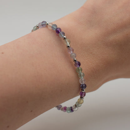 Microfaceted Rainbow Fluorite Bracelet