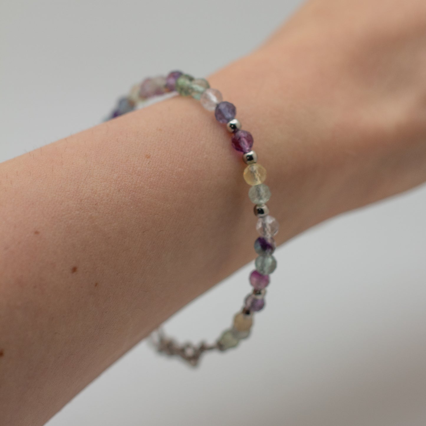 Microfaceted Rainbow Fluorite Bracelet