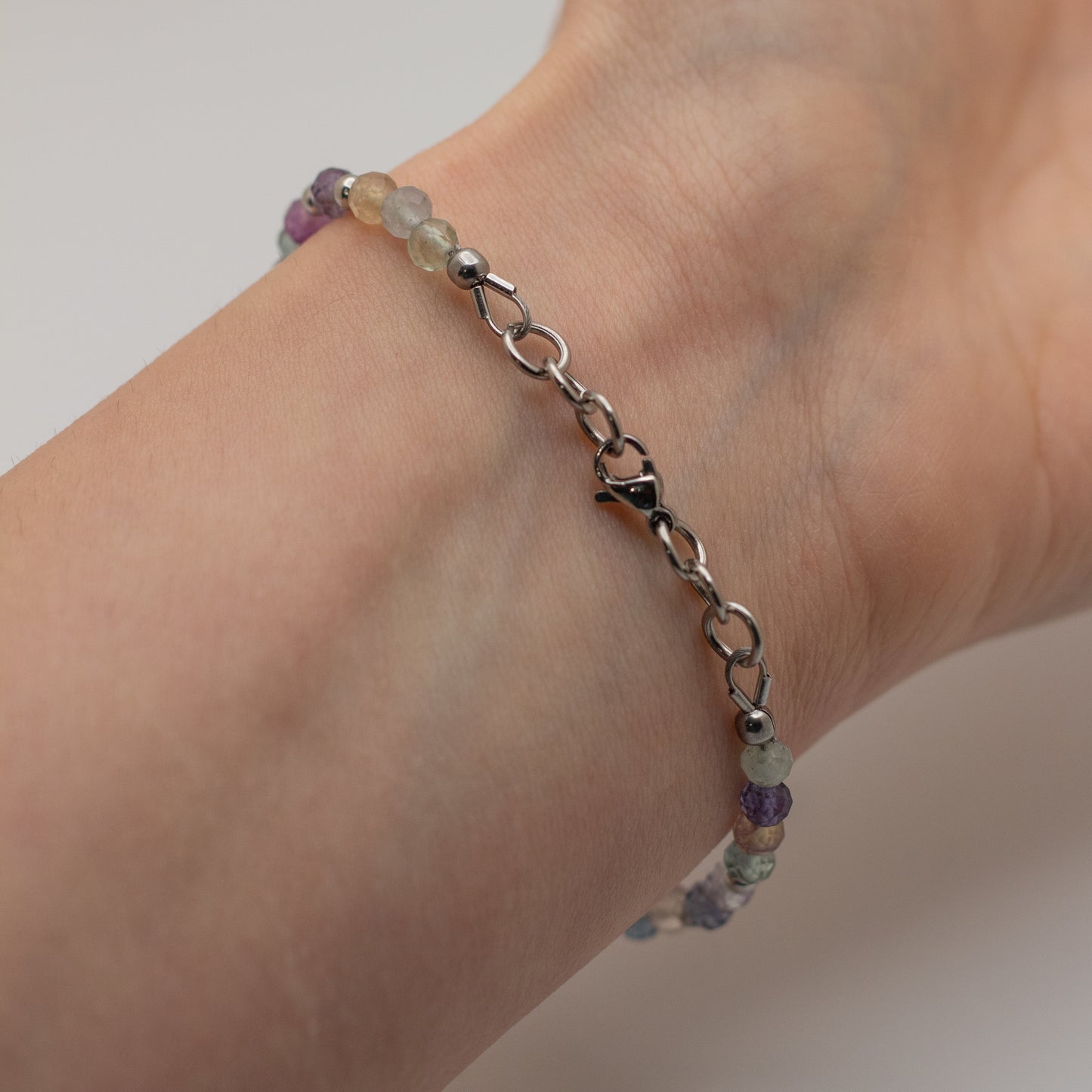 Microfaceted Rainbow Fluorite Bracelet