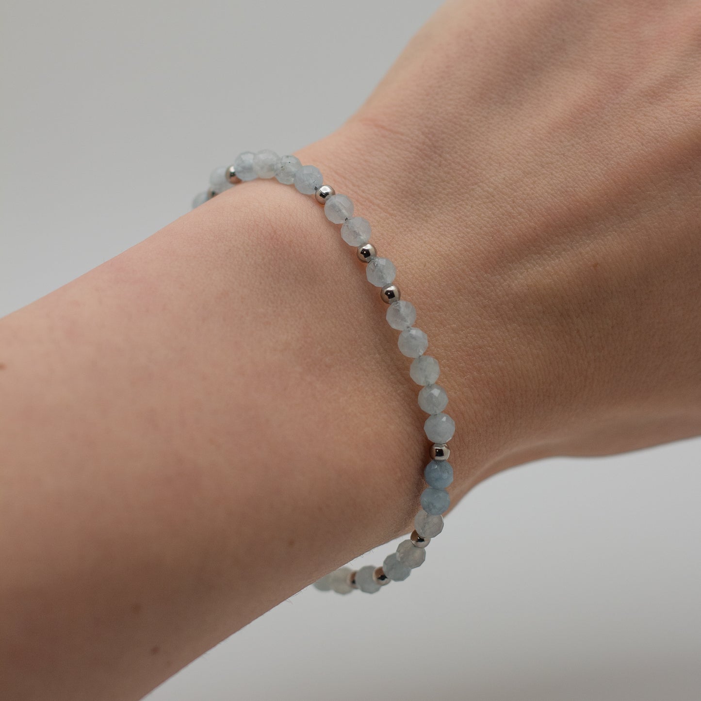 Microfaceted Aquamarine Bracelet