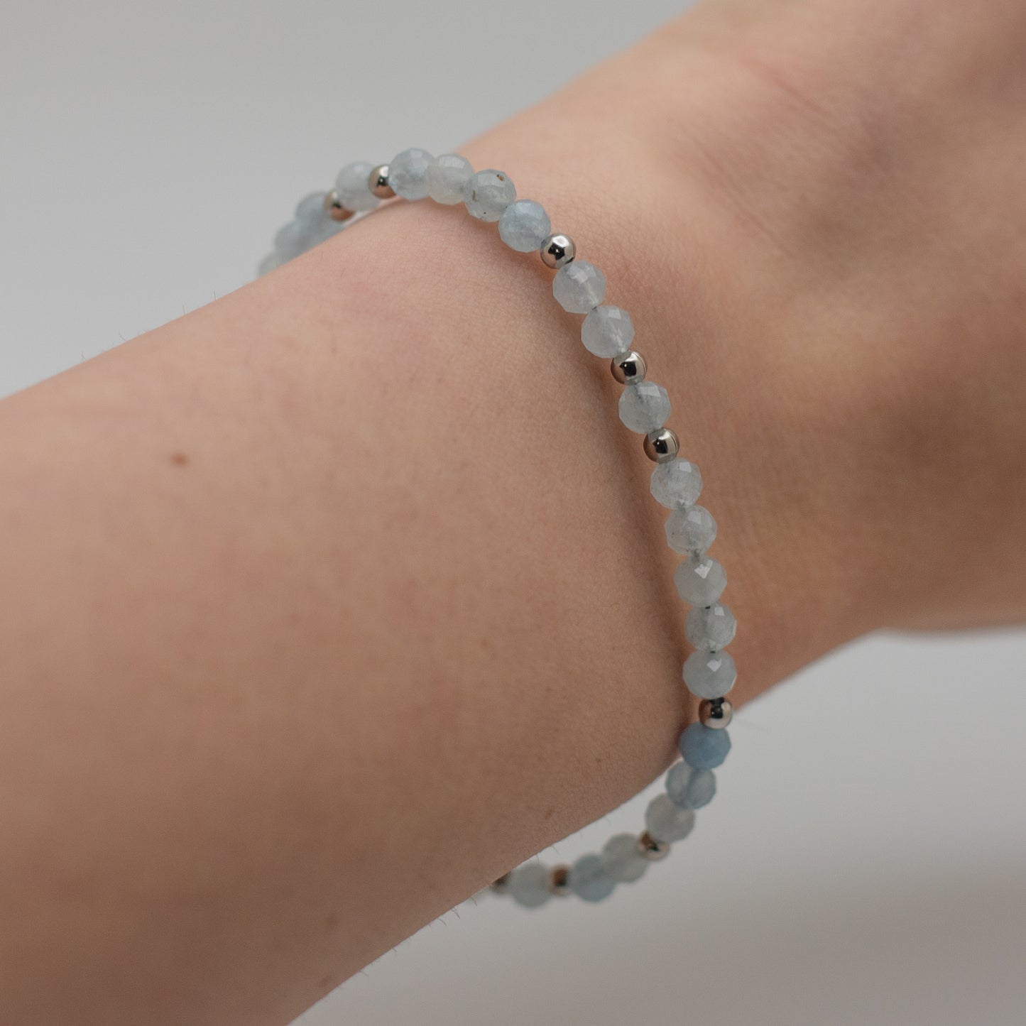 Microfaceted Aquamarine Bracelet