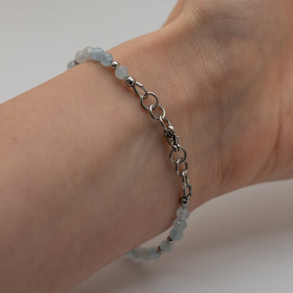 Microfaceted Aquamarine Bracelet