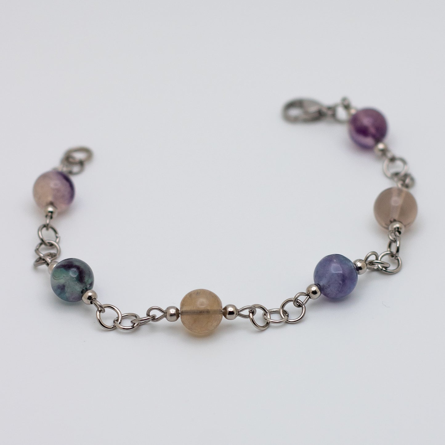 Rainbow Fluorite Beaded Bracelet